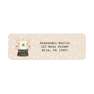 Trendy Schreibmaschinen-und Blumen-Monogramm mit