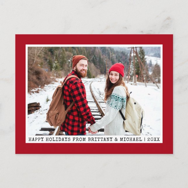 Trendy Schreibwriter Schriftart Minimalistisch Fot Postkarte (Vorderseite)