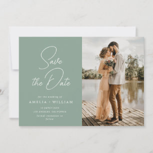 trendy Schrift Braut Salbei Save the Date