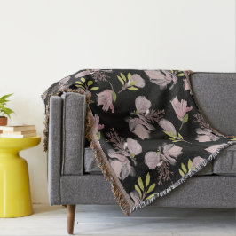 Trendy Schwarz Blumen Schönes Muster Moderne Dekor Decke