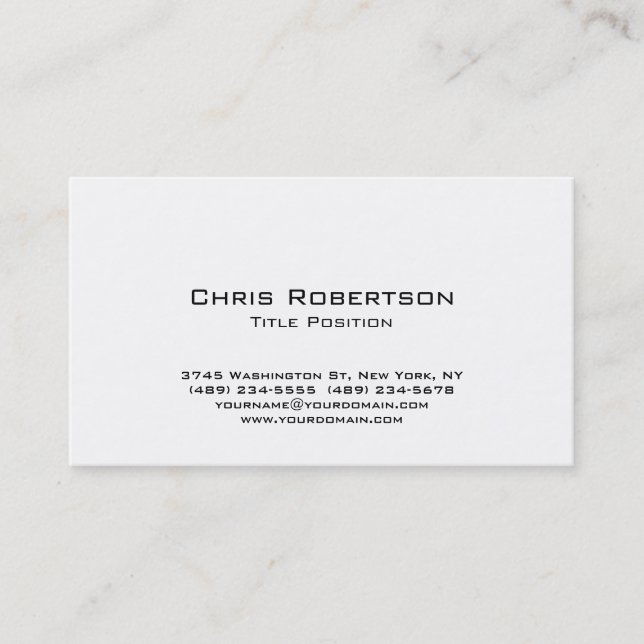 Trendy Schwarz-weiß Charming Business Card Visitenkarte (Vorderseite)