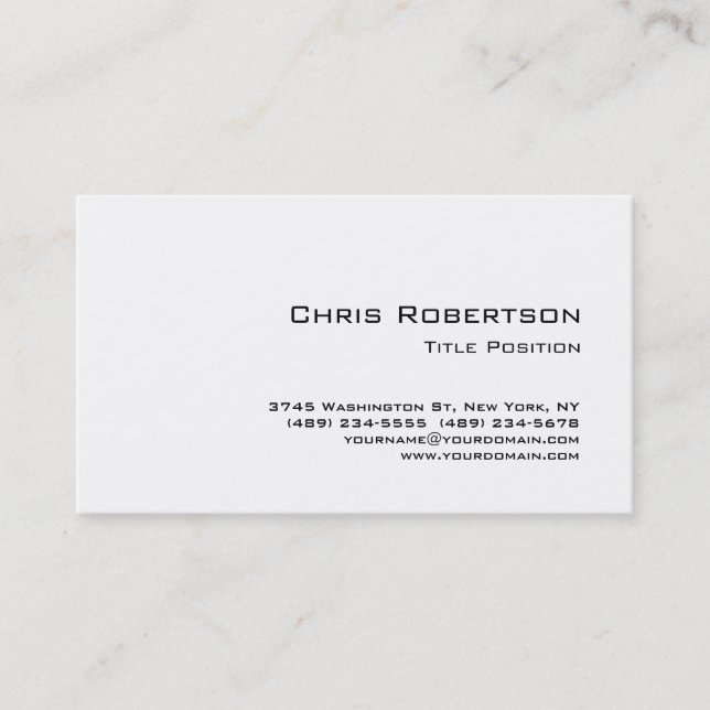 Trendy Schwarz-weiß Charming Business Card Visitenkarte (Vorderseite)