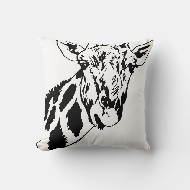 Trendy Schwarz-weiß Giraffe dekorative Throw Kisse Kissen (Vorderseite)