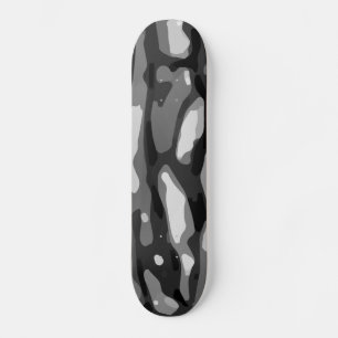 Trendy Schwarz-weiß Grau Abstraktes Muster Skateboard