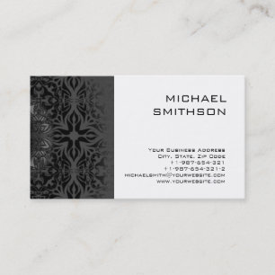 Trendy Schwarz-weiß Gray Pattern Business Card Visitenkarte
