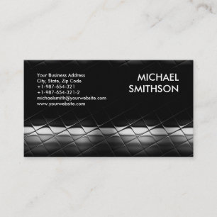 Trendy Schwarz-weiß Gray Pattern Business Card Visitenkarte