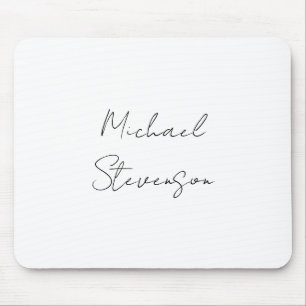 Trendy Schwarz-weiß Handwriting Minimalistisch Mousepad