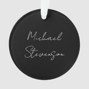 Trendy Schwarz-weiß Handwriting Minimalistisch Ornament