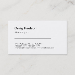 Trendy Schwarz-weiß Manager Business Card Visitenkarte