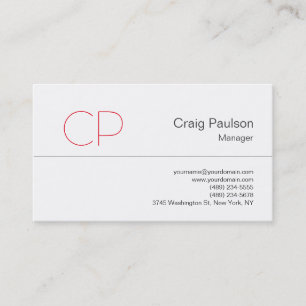 Trendy Schwarz-weiß Modern Monogram Business Card Visitenkarte
