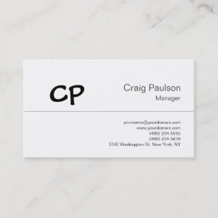 Trendy Schwarz-weiß Modern Monogram Business Card Visitenkarte