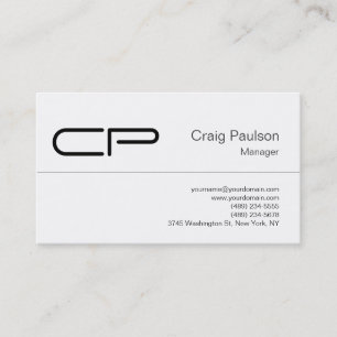 Trendy Schwarz-weiß Modern Monogram Business Card Visitenkarte