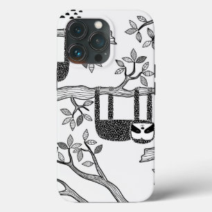 Trendy Schwarz-weiß Modern Sloth Tough Case