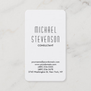 Trendy Schwarz-weiß Rounded Corner Business Card Visitenkarte