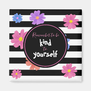 Trendy Schwarz & Weiß Streifen Inspiration Magnet