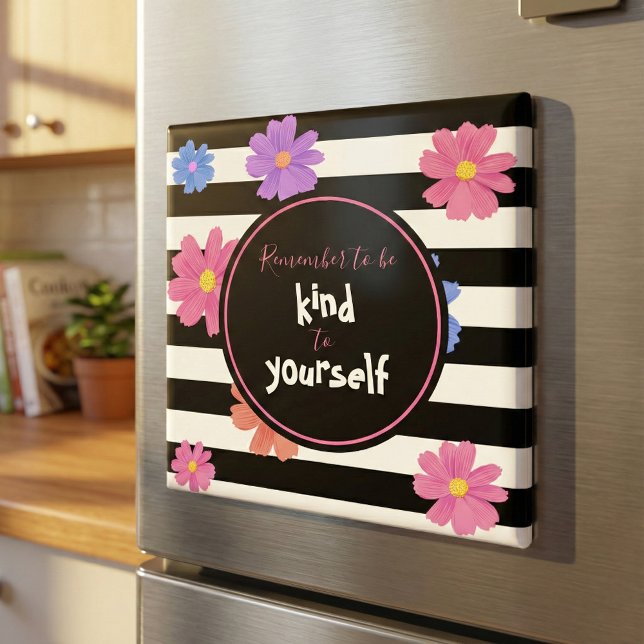 Trendy Schwarz & Weiß Streifen Inspiration Magnet (Von Creator hochgeladen)