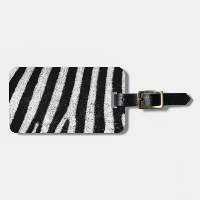 Trendy Schwarz-weiß Zebra Stripes Gepäckanhänger (Vorderseite horizontal)