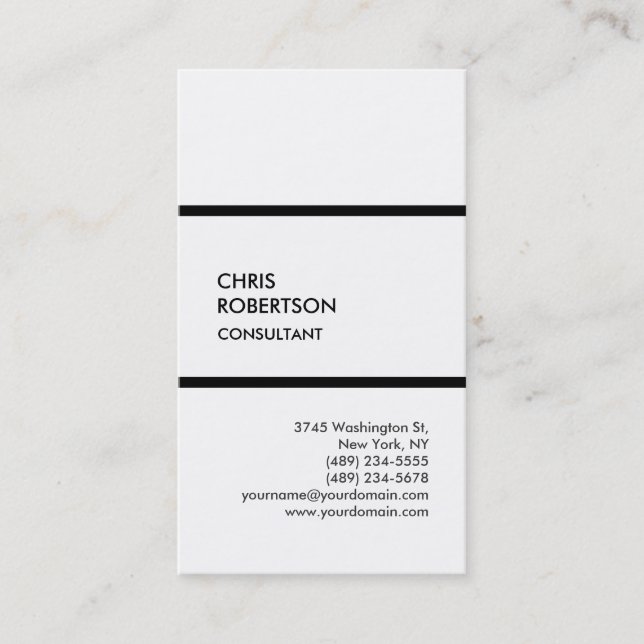 Trendy Schwarz-weiße, moderne Visitenkarte