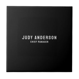 Trendy Schwarze Professionelle Schlichte Moderne E Fliese