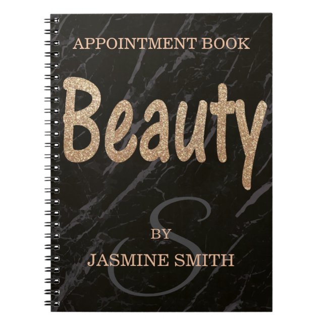 Trendy schwarzer notizblock (Vorderseite)