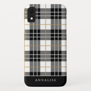 Trendy schwarzes/weißes kariertes Muster Case-Mate iPhone Hülle