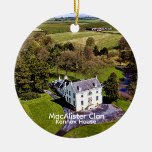 Trendy Scottish MacAlister Clan Castle Tartan Keramik Ornament