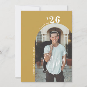 Trendy Script 2-Foto 2024 Gold Grad Party Einladung