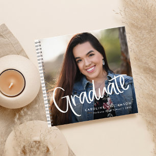 Trendy Script Abschluss Foto Keepake Guest Notizbuch