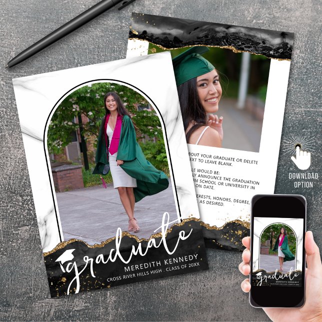 Trendy Script Arch Black Gold 2 Fotos Ankündigung (Von Creator hochgeladen)