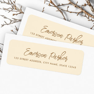 Trendy Script Creme Rücksendeadresse