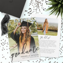 Trendy Script Graduate Simple Foto Abschluss