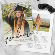 Trendy Script Graduate Simple Foto Abschluss