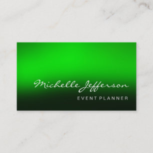 Trendy Script Green Background Business Card Visitenkarte