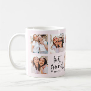 Trendy Script in Blush Multi Foto Best Friends Kaffeetasse