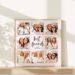 Trendy Script in Blush | Multi Foto Best Friends Poster<br><div class="desc">Dieses trendige Poster enthält acht deiner Lieblings-Fotos von dir und deinen Bestie! Die Wörter "beste Freunde" erscheinen in schwarz-moderner Schrift,  und es gibt Platz,  um den Namen von Ihnen und Ihrem besten Freund auf einem hübschen,  rot rosa Hintergrund hinzuzufügen.</div>