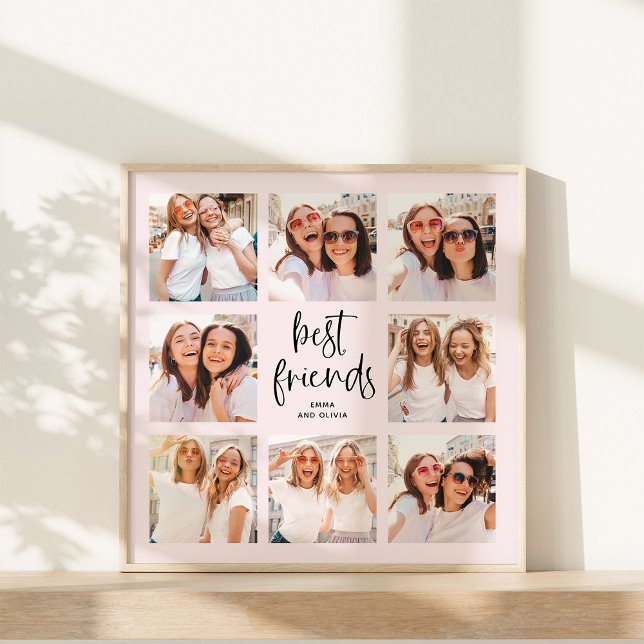 Trendy Script in Blush | Multi Foto Best Friends Poster (Von Creator hochgeladen)