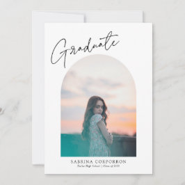 Trendy Script mit Arch Two Foto Abschluss Anno Ankündigung