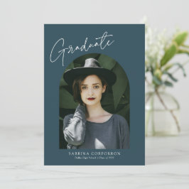 Trendy Script mit Arch Two Foto Abschluss Anno Ankündigung