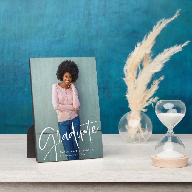 Trendy Script Overlay | ABSCHLUSS FOTO Fotoplatte (Seite)