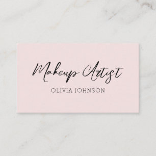 Trendy Script Pink Makeup Artist Business Cards  Visitenkarte