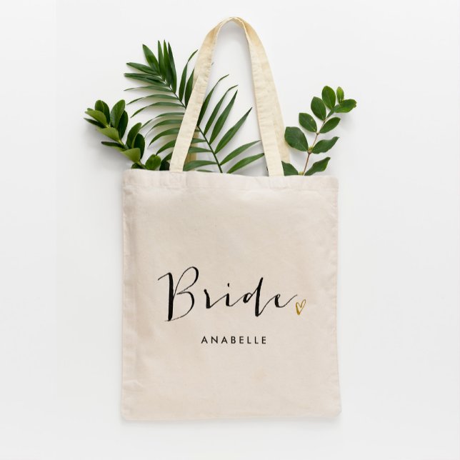 Trendy Script Typografie "Bride" Tragetasche (Von Creator hochgeladen)