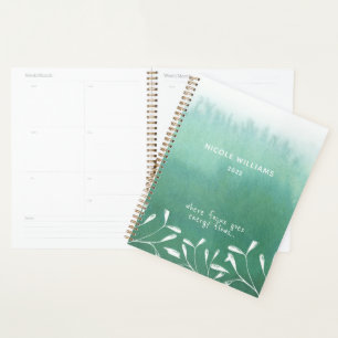 Trendy Seafoam Green Ombre Wassercolor Planer