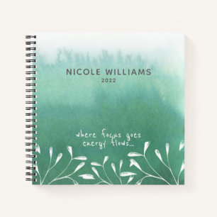 Trendy Seafoam Green Ombre Watercolor Journal Notizbuch