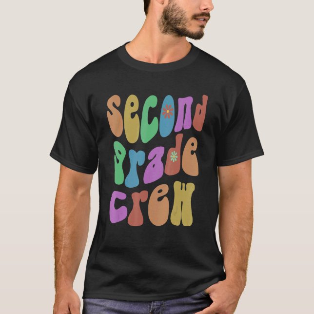Trendy Second Grade Crew Teacher Hello 2nd Gr Vint T-Shirt (Vorderseite)