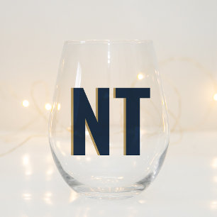 Trendy Shadow Monogram Wedding Customized Stemless Weinglas Ohne Stiel