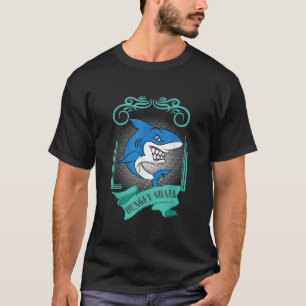 Trendy Shark Design Hunger Hai T-Shirt