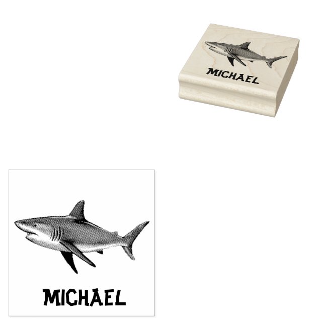 Trendy Shark Personalisiert Gummistempel (Stempel)