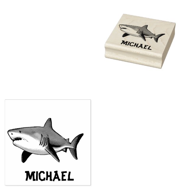 Trendy Shark Personalisiert Gummistempel (Stempel)
