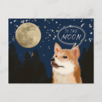 Trendy Shiba Inu Dogecoin Hund zum Mond-Sprichwort