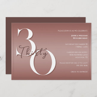 Trendy Shiny Modern 30th Birthday Invitation Einladung